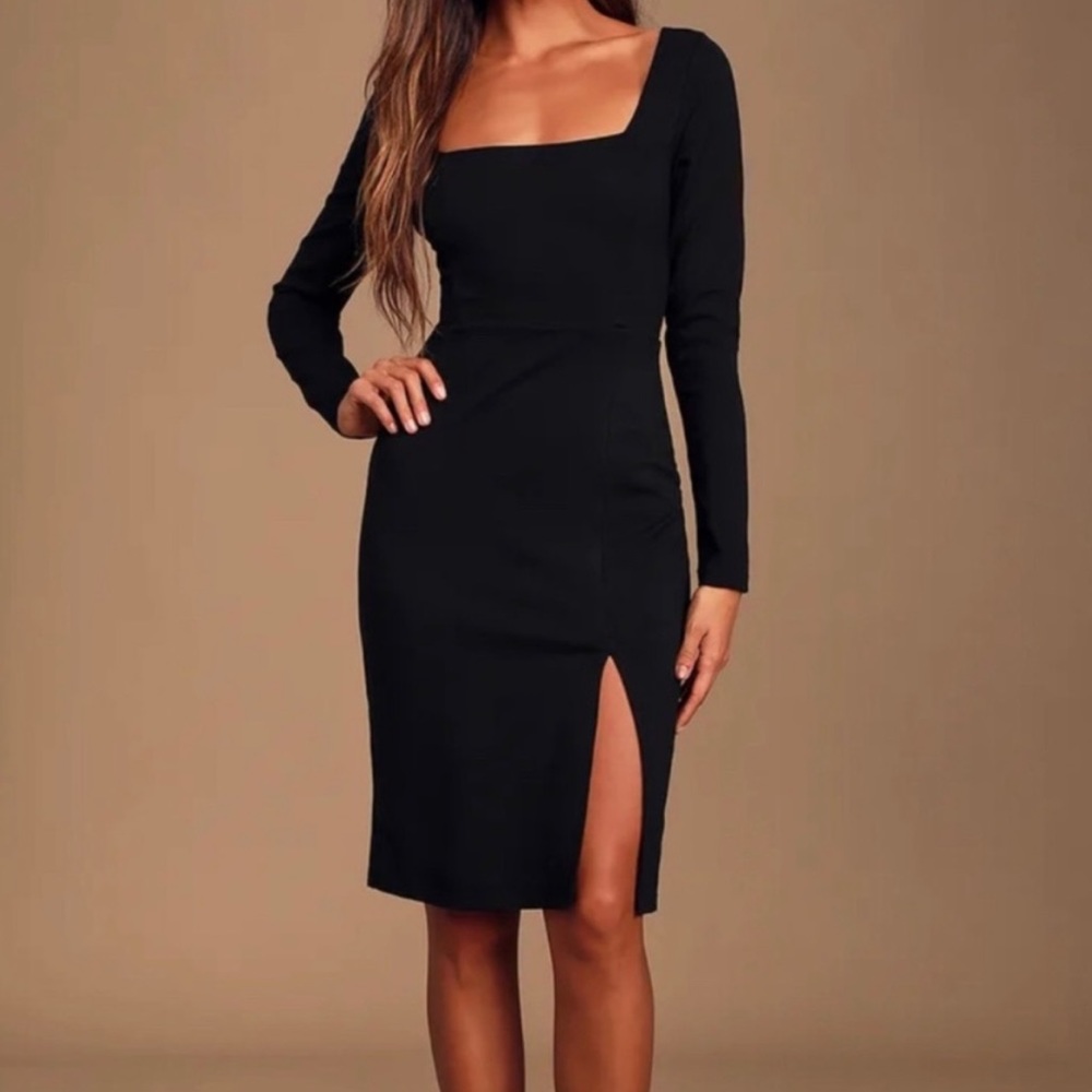 Lulu’s Style and Sass Square Neck Long Sleeve Dress